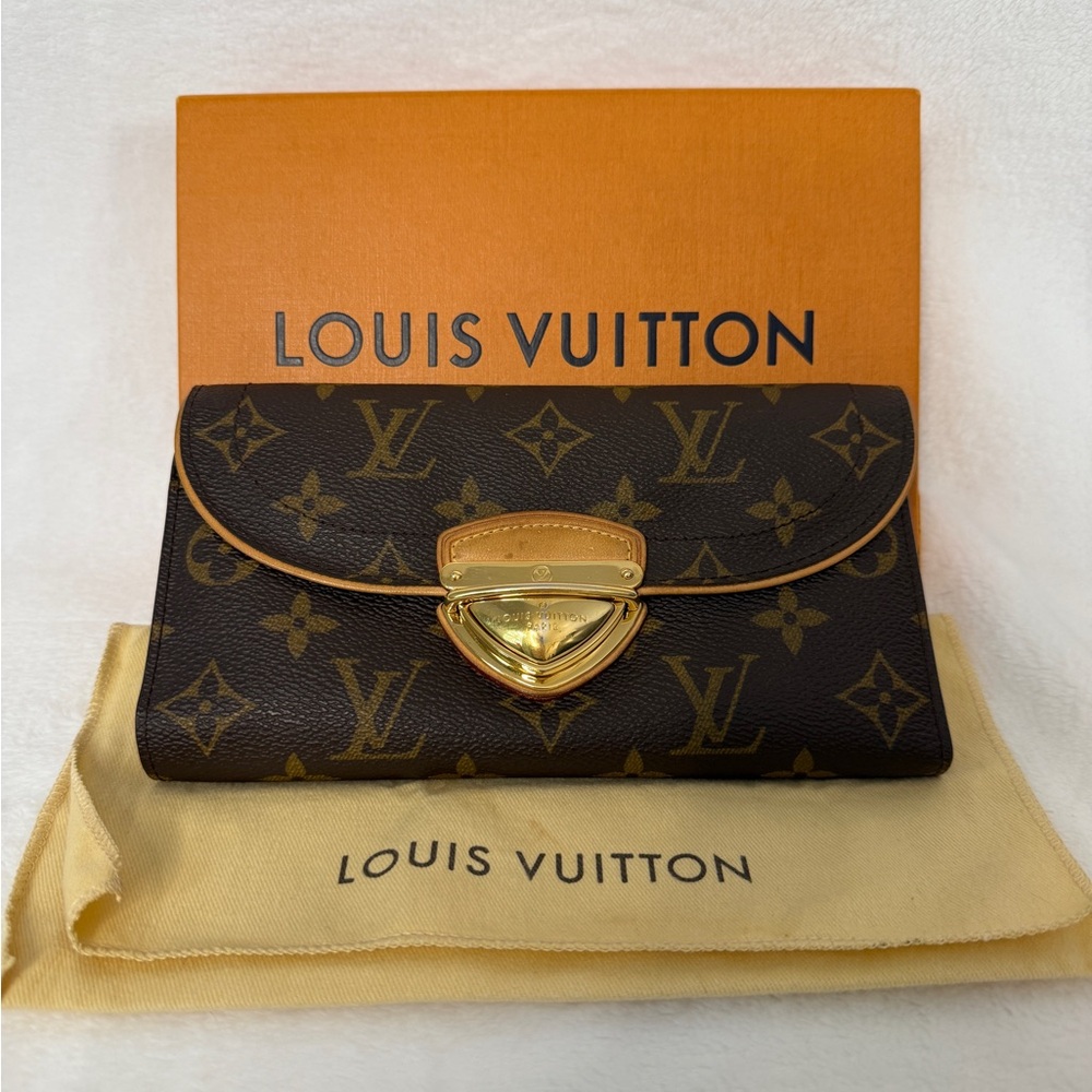 Louis Vuitton Portefeuil Eugene Canvas Trifold Wallet with Gold Hardware